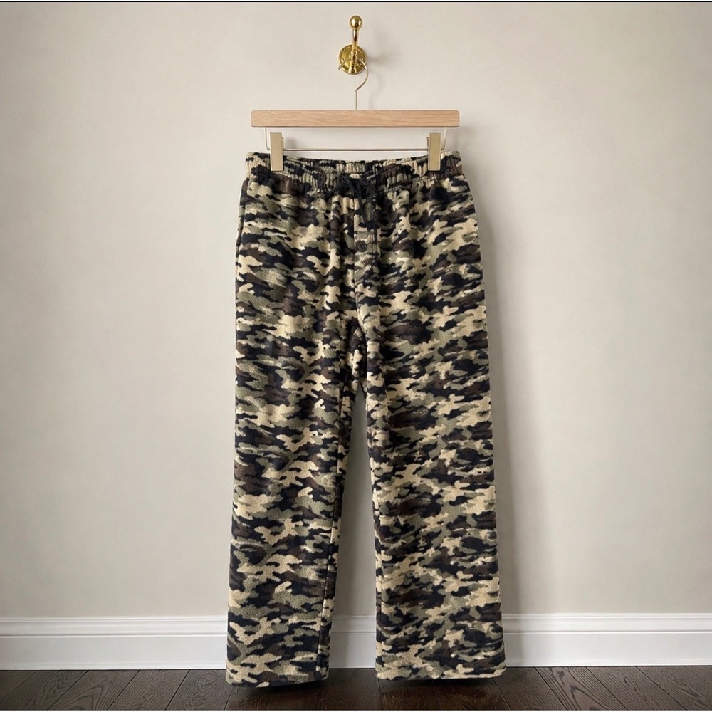 Faded Glory Mens Camo Fleece Pajama Pants Camouflage Sleepwear Medium 32-34
